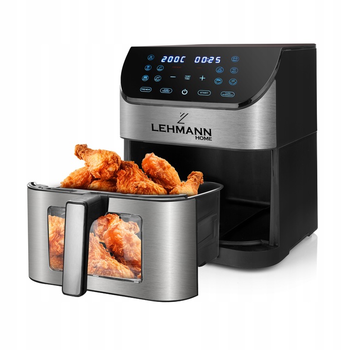 FRYTKOWNICA BEZTŁUSZCZOWA FRYTOWNICA AIRFRYER DUŻA MISA MIX PROGRAMÓW OKNO