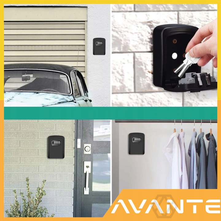 METALOWY SEJF ŚCIENNY NA KLUCZE SKRZYNKA SZAFKA SCHOWEK KASETKA Booking bnb