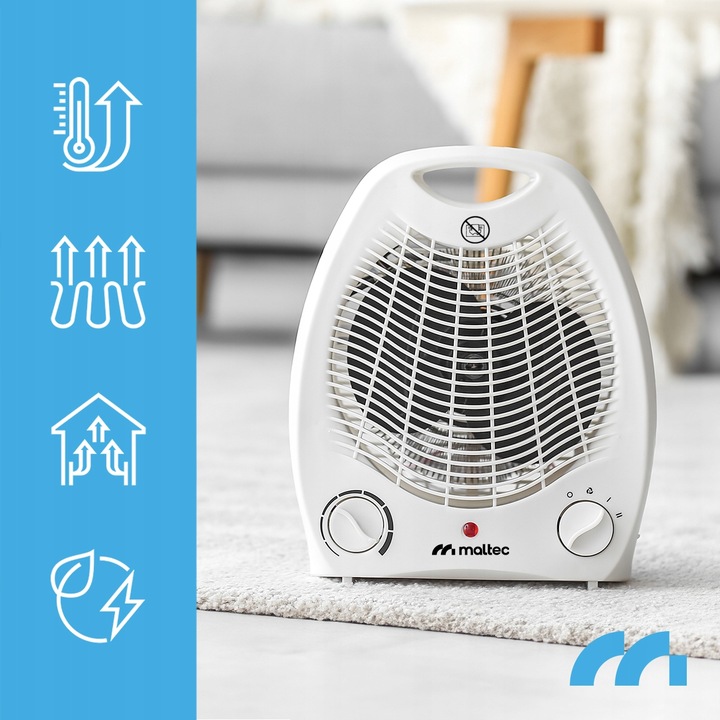 FARELKA TERMOWENTYLATOR GRZEJNIK ELEKTRYCZNY TERMOSTAT 2000W MAŁY