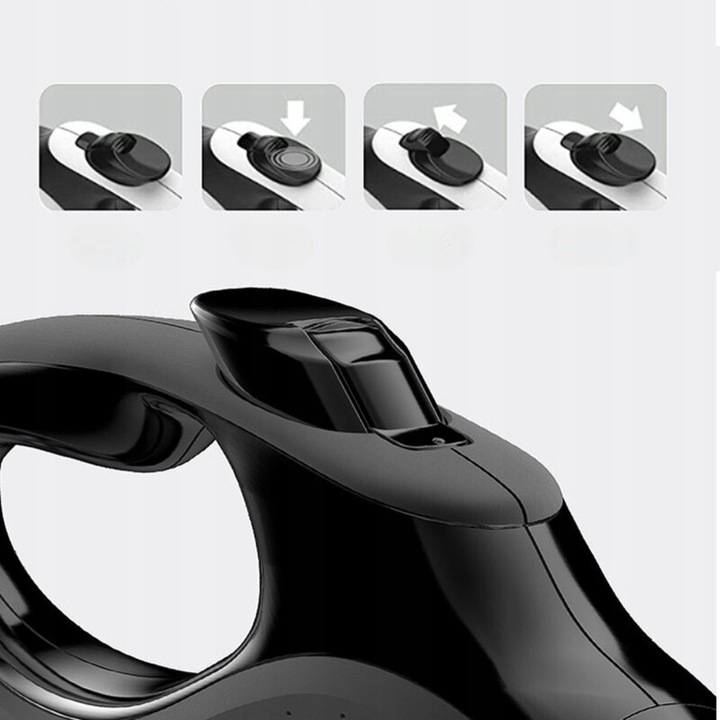 PROFESJONALNA SMYCZ AUTOMATYCZNA DLA DUŻEGO PSA ZWIJANA BLOKADA DO 50