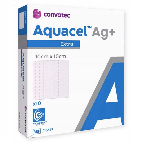 ConvaTec Aquacel AG+ Extra 10 x 10 cm opatrunek z jonami srebra 1 szt.