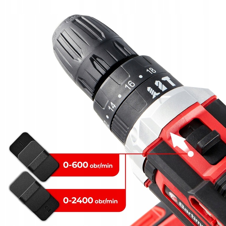 Wiertarko Wkrętarka 20V 2 akumulatory 2,0Ah Bity Wiertła Walizka