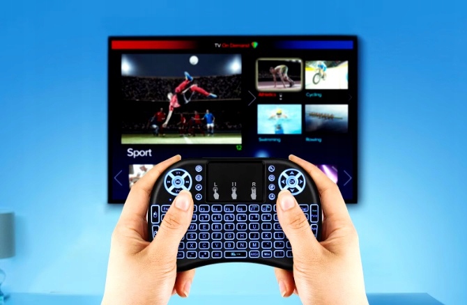 KLAWIATURA BEZPRZEWODOWA MINI LED SMART TV ŚWIECĄCA TOUCHPAD PODŚWIETLANA