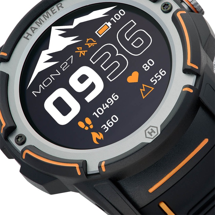 HAMMER Watch Plus AMOLED, GPS, Smartwatch Sportowy
