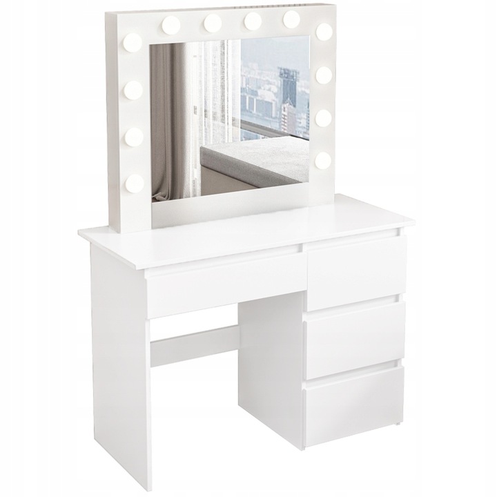 TOALETKA DO MAKIJAŻU WIZAŻU KOSMETYCZNA Z LUSTREM LED NOWOCZESNA LOFT