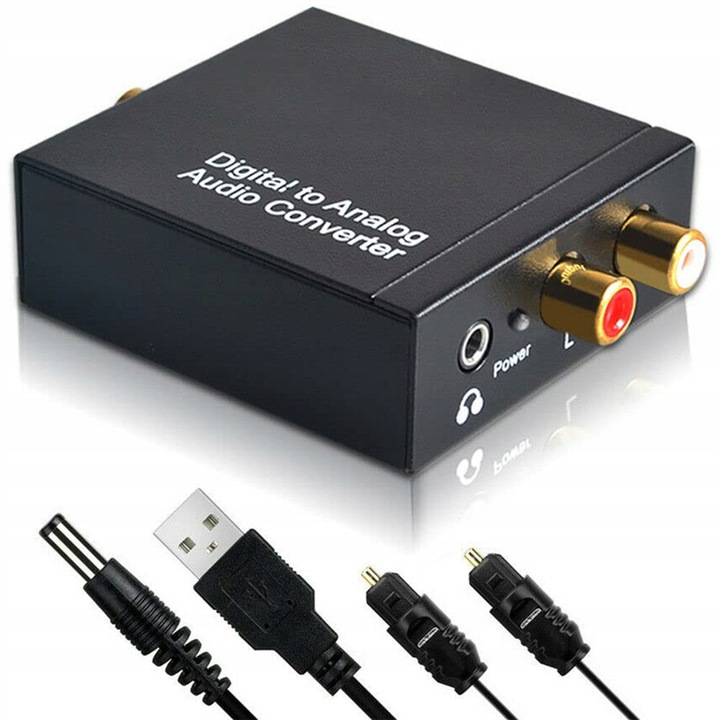 Optyczny Konwerter Coaxial Toslink/ SPDIF RCA 2x CINCH Cyfrowe na