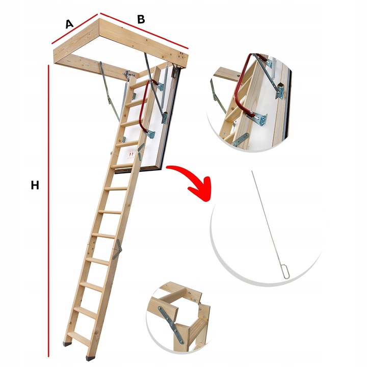 Schody Strychowe NORDIC 0,44W/m2K 86mm 120x70 Druga Uszczelka Wkręty