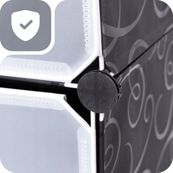 SZAFKA NA BUTY MODUŁOWA REGAŁ ORGANIZER CZARNY 18 PAR PLASTIKOWA 6