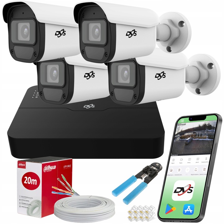 ZESTAW DO MONITORINGU DOMU 5Mpx IP POE 4 KAMERY ZEWNĘTRZNE DETEKCJA DVS