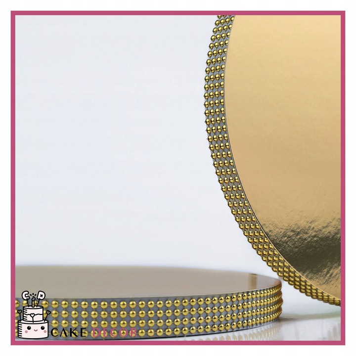 Podkład pod tort STYRODUR ZŁOTY 30 cm CEKINOWY BOK Gruby CakeDecor