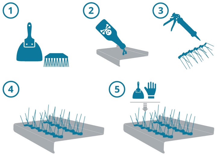 PROFESJONALNY BEZBARWNY KLEJ DO MONTAŻU KOLCÓW NA PTAKI GOŁĘBIE AVIK 310ML