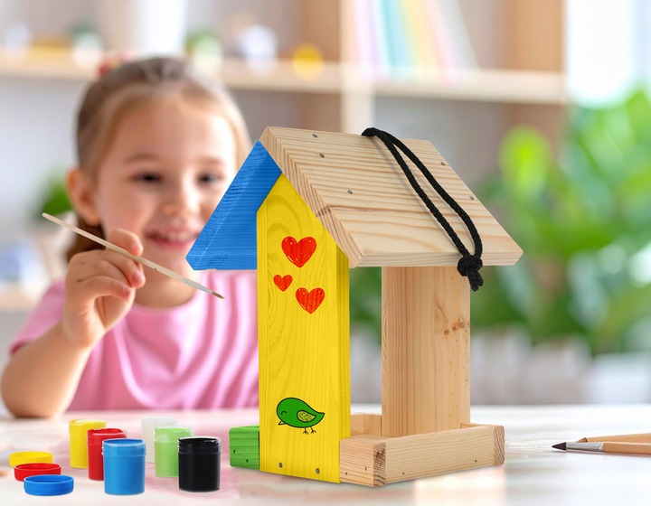 Karmnik dla ptaków drewniany DIY Zestaw do samodzielnego montażu