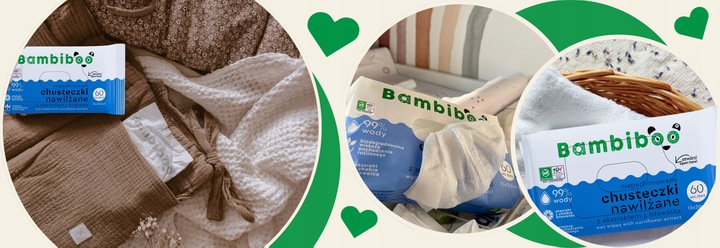 Chusteczki nawilżane Bambiboo 4x60szt. z ekstraktem z bławatka 99% wody