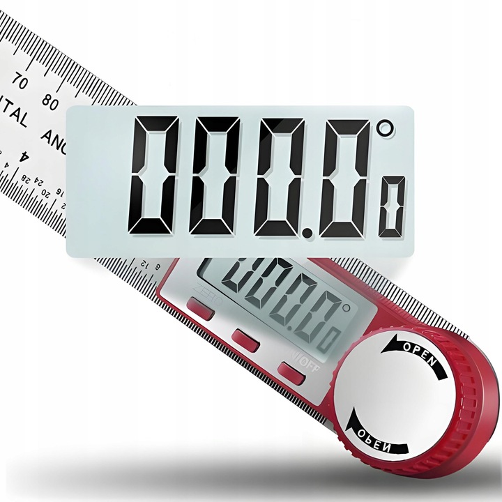 METALOWY KĄTOMIERZ ELEKTRONICZNY CYFROWY Z EKRANEM LCD 200mm 360° +
