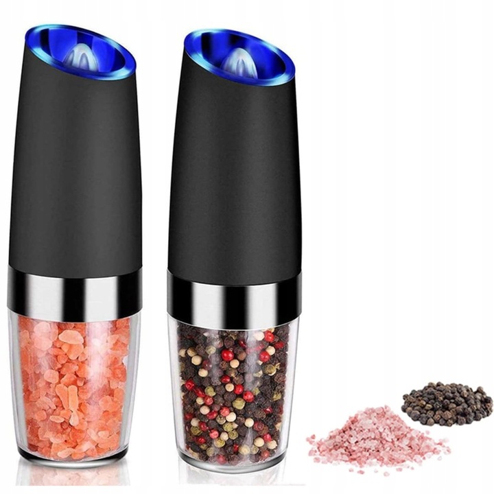 MŁYNEK ELEKTRYCZNY MŁYNKI GRAWITACYJNE NA BATERIE DO SOLI PIEPRZU 2