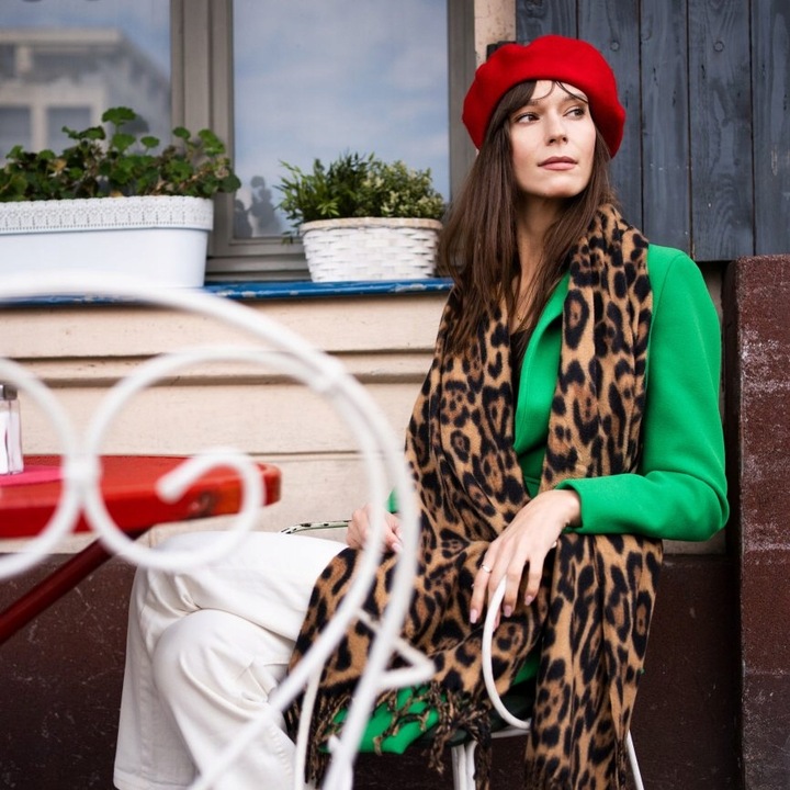 Beret damski wełniany Classic -klasyczny francuski antenka Czarny