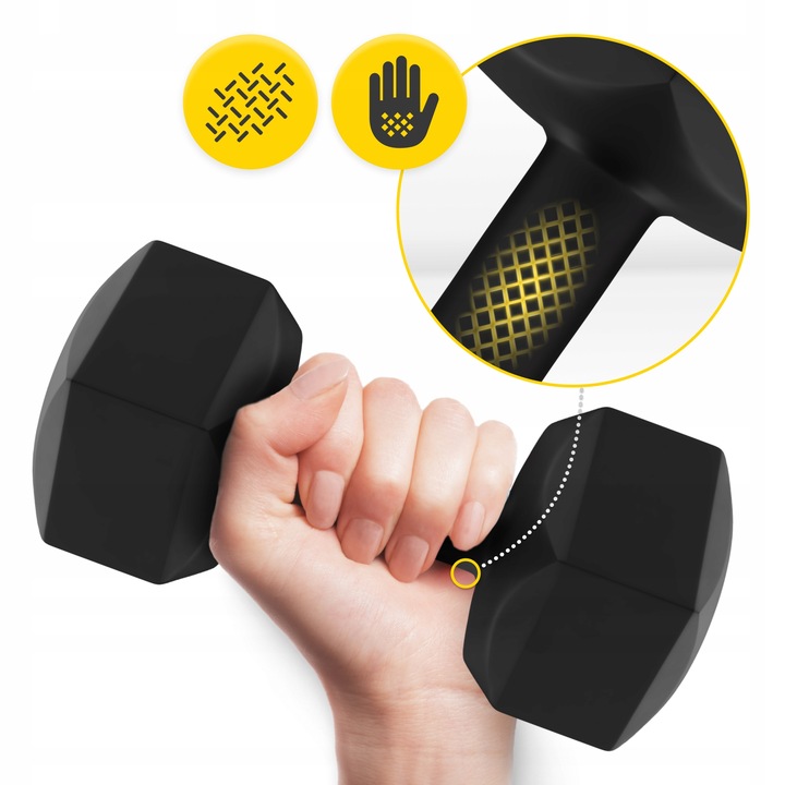 HANTLE BITUMICZNE HANTELKI ZESTAW DO ĆWICZEŃ FITNESS SIŁOWNIA TRENING 2x5kg