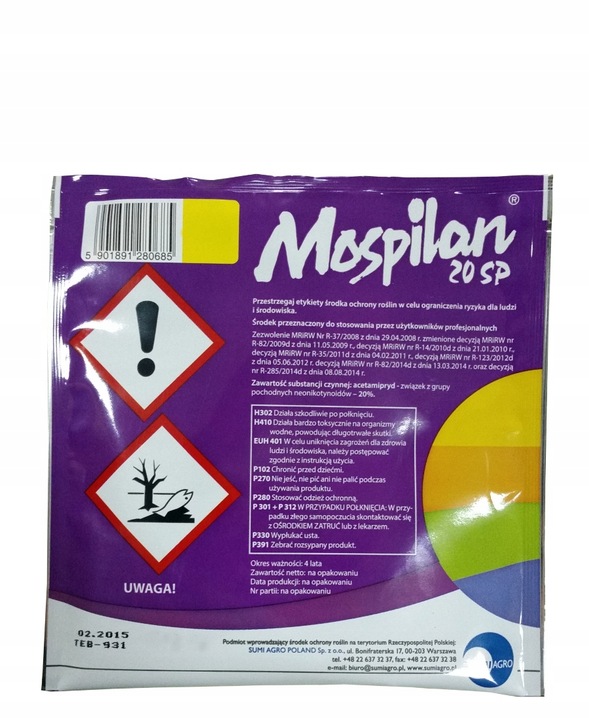 Mospilan 20SP 40g SUMI AGRO acetamipryd, stonka, mszyca, opuchlak,
