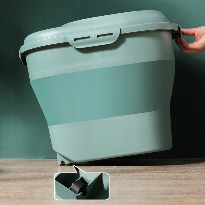 DUŻY POJEMNIK NA KARMĘ DLA PSA SKŁADANY SILIKON RÓŻOWY