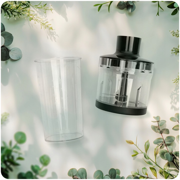 Blender ręczny 1500W czarny Berdsen tytanowe ostrza wielofunkcyjny 6w1