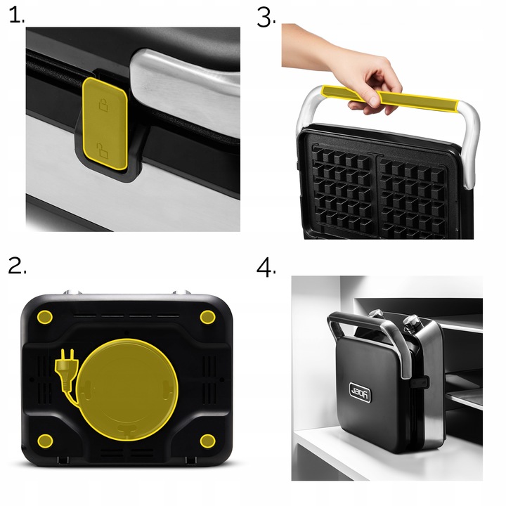 Gofrownica Yoer 2 DUŻE GOFRY +4 automatyczne programy +Regulacja chrupkości