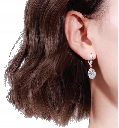 SREBRNY KOMPLET BIŻUTERII 925 DAMSKIEJ ŚLICZNE CYRKONIE SWAROVSKI + GRAWER