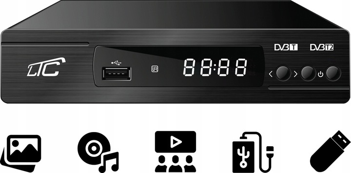 DEKODER TUNER TV NAZIEMNEJ DVB-T2 i DVB-C H.265 HEVC FULL HD USB HDMI
