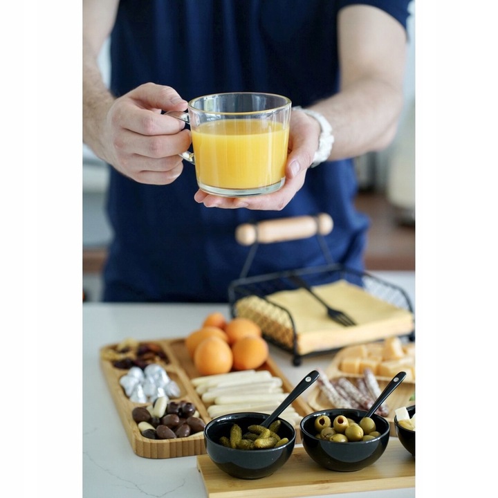 6x SZKLANE KUBKI DO KAWY szklanki do herbaty zestaw kubków Z UCHEM Tadar