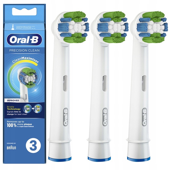 3x ORYGINALNA KOŃCÓWKA ORAL-B PRECISION CLEAN MAXIMIZER EB20 ZESTAW