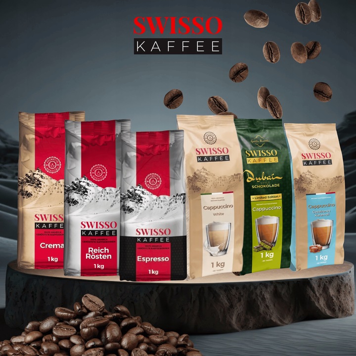 Kawa Ziarnista 100% Arabica 1kg - Swisso Kaffee - Aromatyczna -