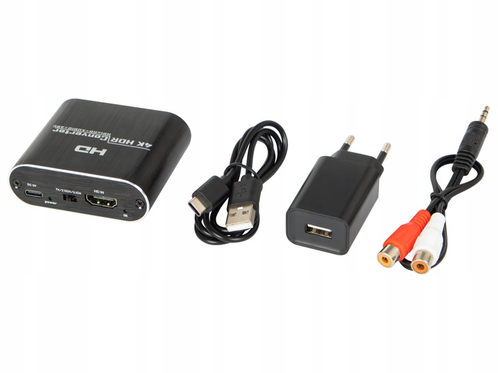 Ekstraktor HDMI do HDMI audio ARC Adapter Konwerter TOSLINK CINCH AUX