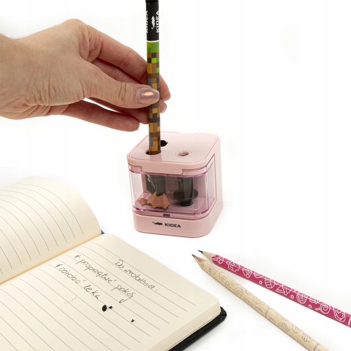 KIDEA RÓŻOWA TEMPERÓWKA ELEKTRYCZNA PODWÓJNA 2 GRUBOŚCI KREDEK 6-7/8-12 mm