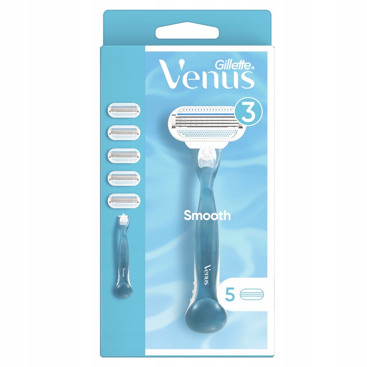 Gillette Venus Smooth Maszynka do golenia dla kobiet + 5 ostrzy