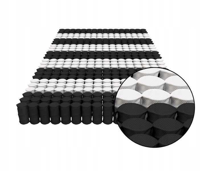 Materac LUX EKO pocket strefowy MASUJĄCY HR 7 cm profilowany 180x200