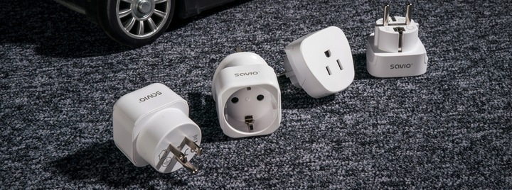 Adapter podróżny Przejciówka USA na EU Gniazdo US Wtyczka EU PL SAVIO