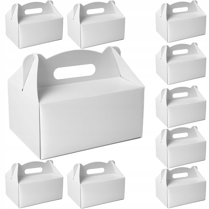 Pudełko Na Ciasto CHRZEST Gładkie Białe Ślub Wesele 10szt