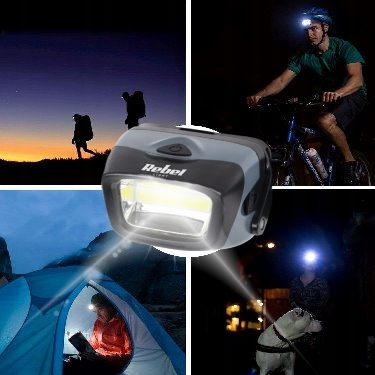 Profesjonalna Latarka Czołowa Rebel z 120 Lm LED COB 3 W zasięg 20 m