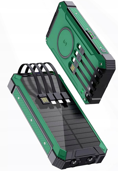 POWERBANK ŁADOWARKA PANEL SOLARNY INDUKCYJNY 30000mAh 6xUSB LATARKA 2x LED