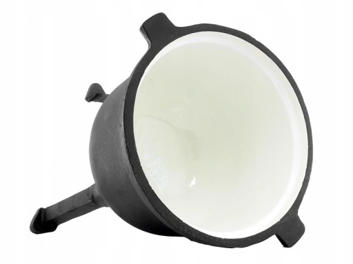 Kociołek myśliwski na pieczonki 8l żeliwny emaliowany 2w1 grill