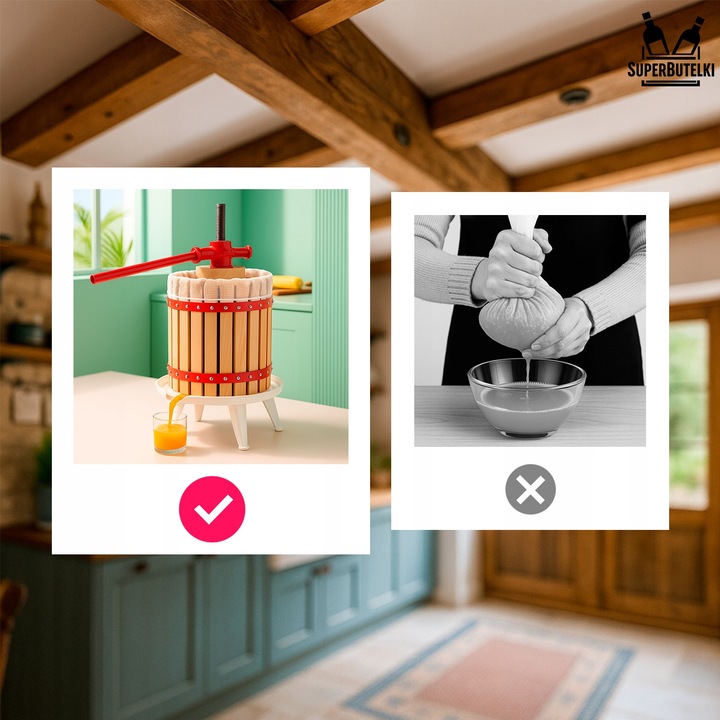 PRASA ŚRUBOWA RĘCZNA do OWOCÓW WINA SOKÓW OLIWY 18 L WYCISKARKA