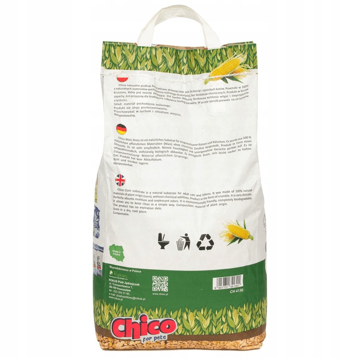 Chico Corn Cat Żwirek Kukurydziany Podłoże Dla Kota 7L