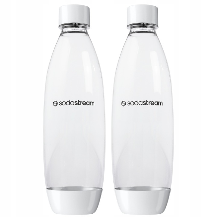 2x BUTELKI SODASTREAM DO ZMYWARKI BIAŁE 1L FUSE DO SATURATORA WODY