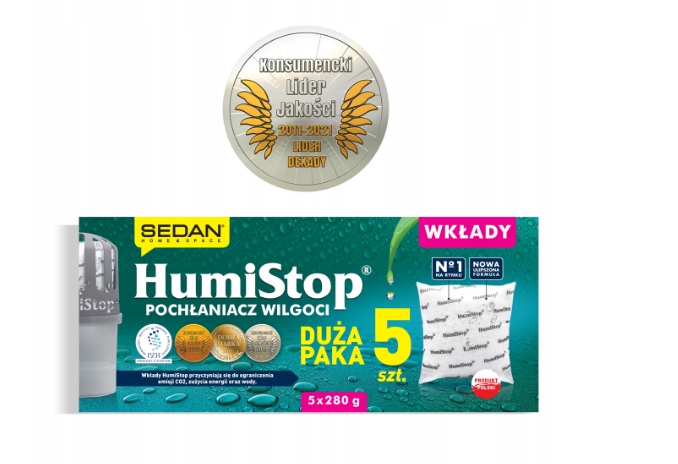 5x HUMISTOP Wkłady do POCHŁANIACZA WILGOCI OSUSZACZ POWIETRZA Duży