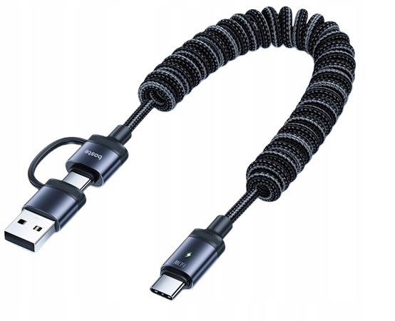 BOSTE SZYBKI KABEL PRZEWÓD USB-C / USB-A DO USB-C 2W1 60W PD QC MOCNY 1.5M