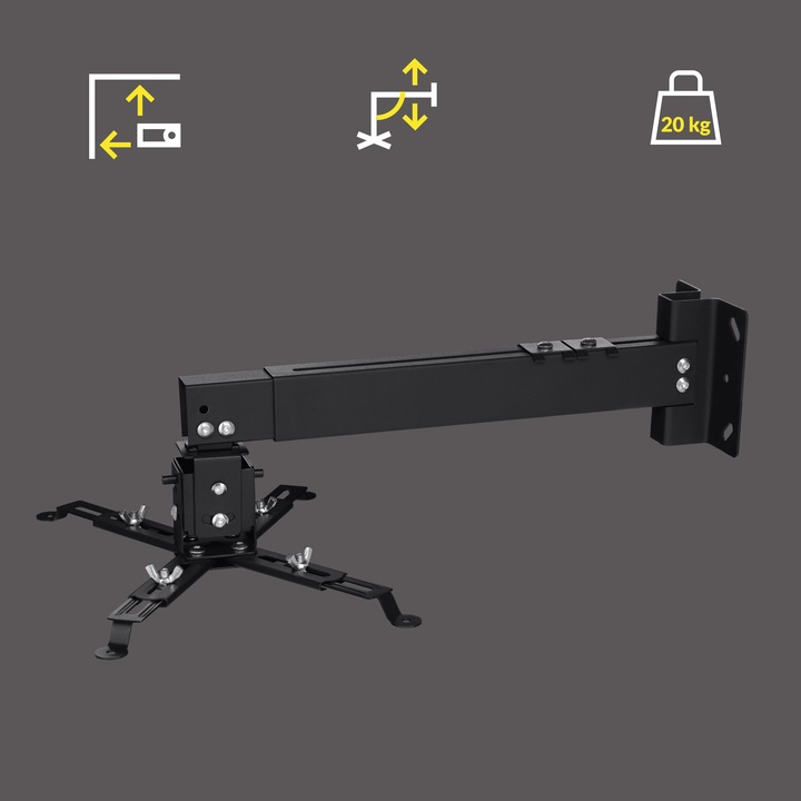 UCHWYT WIESZAK do projektora Sufitowy Ścienny CZARNY OVERMAX 2w1