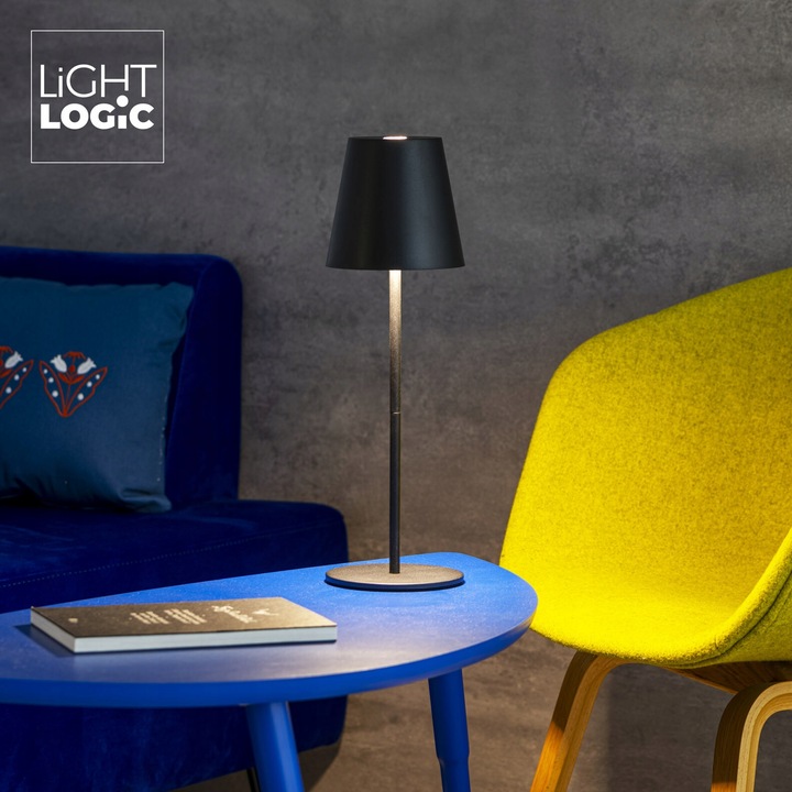 Lampka stołowa biurkowa LED LL WARS DIM CCT B czarna USB przenośna