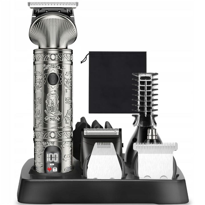 WIELOFUNKCYJNY TRYMER GOLARKA MASZYNKA DO STRZYŻENIA LCD XXL USB 16W1