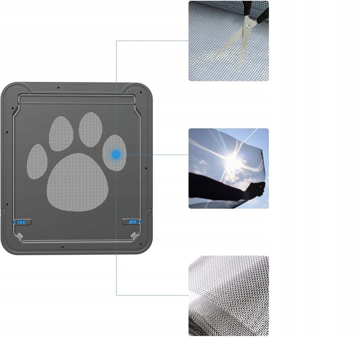 DRZWICZKI KLAPKA DLA KOTA PSA DO MOSKITIERY MAGNES