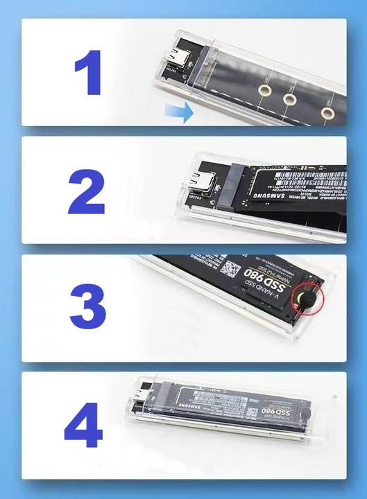 OBUDOWA NA DYSK NVME M2 SATA SSD ADAPTER NGFF M.2 USB 3.1 USB TYP-C 10 GBPS