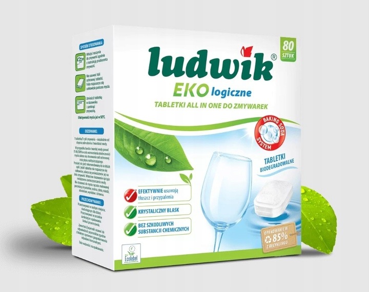 EKO TABLETKI DO ZMYWARKI ALL IN ONE 80szt, LUDWIK